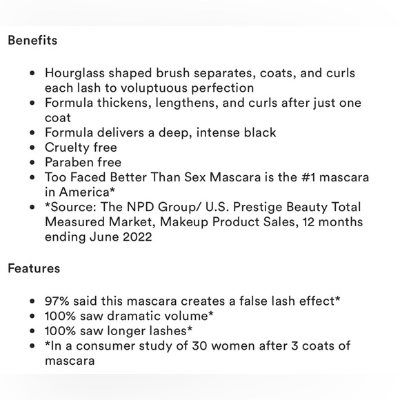 NWT Too Faced Better Than Sex Mascara IN burgundy - Picture 6 of 6